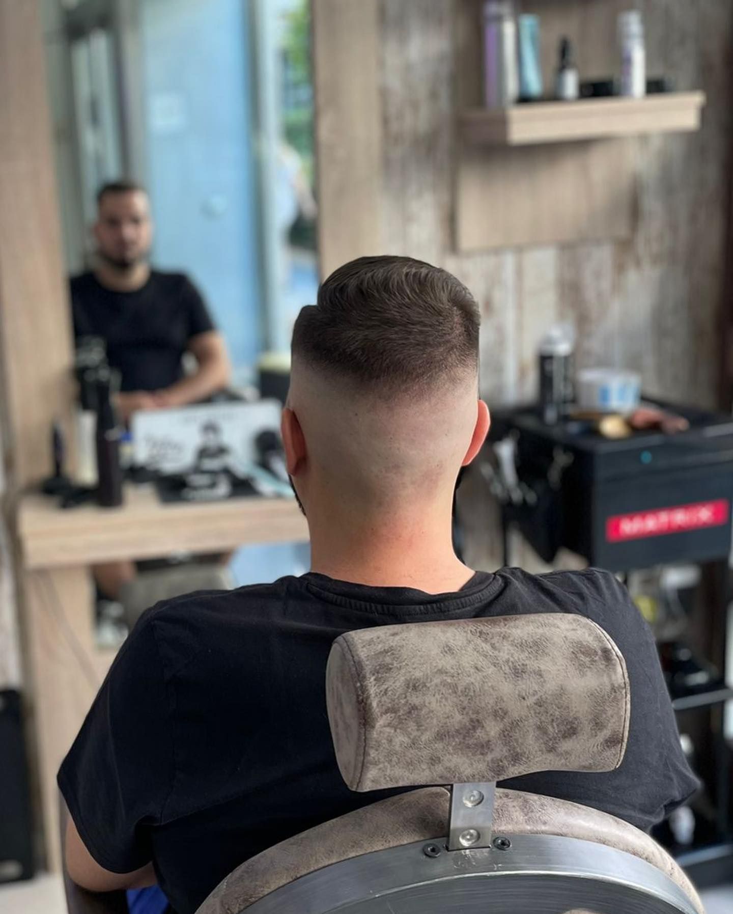 Corte y fade de barbería